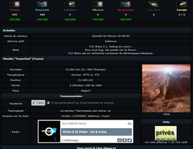 Interface de Tld-Wars.fr